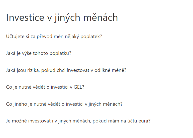 investice v cizích měnách nápověda