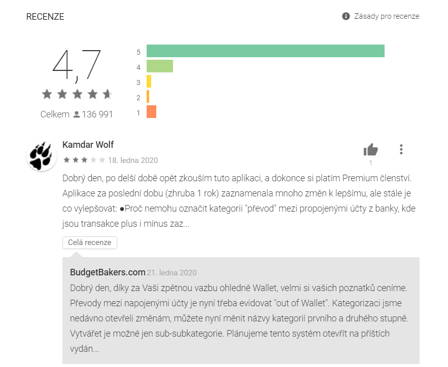 recenze google play wallet