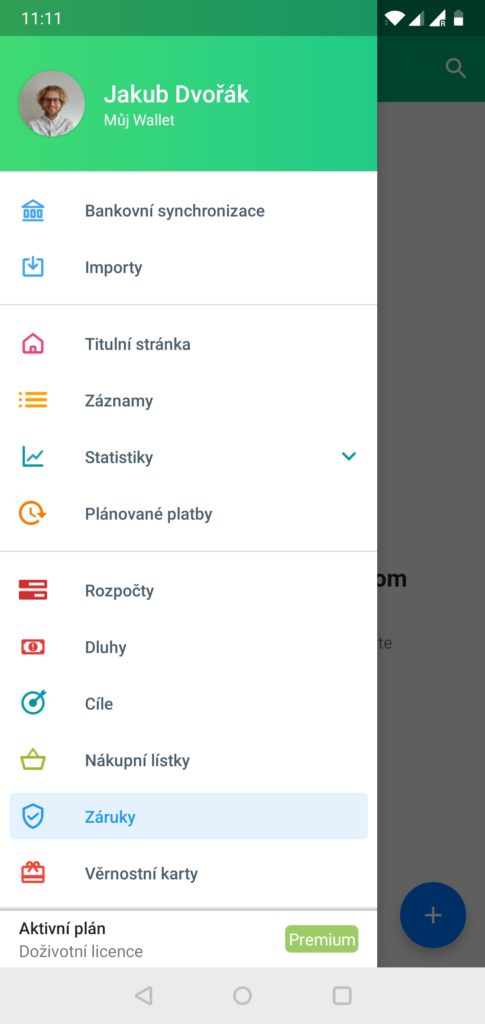 wallet menu