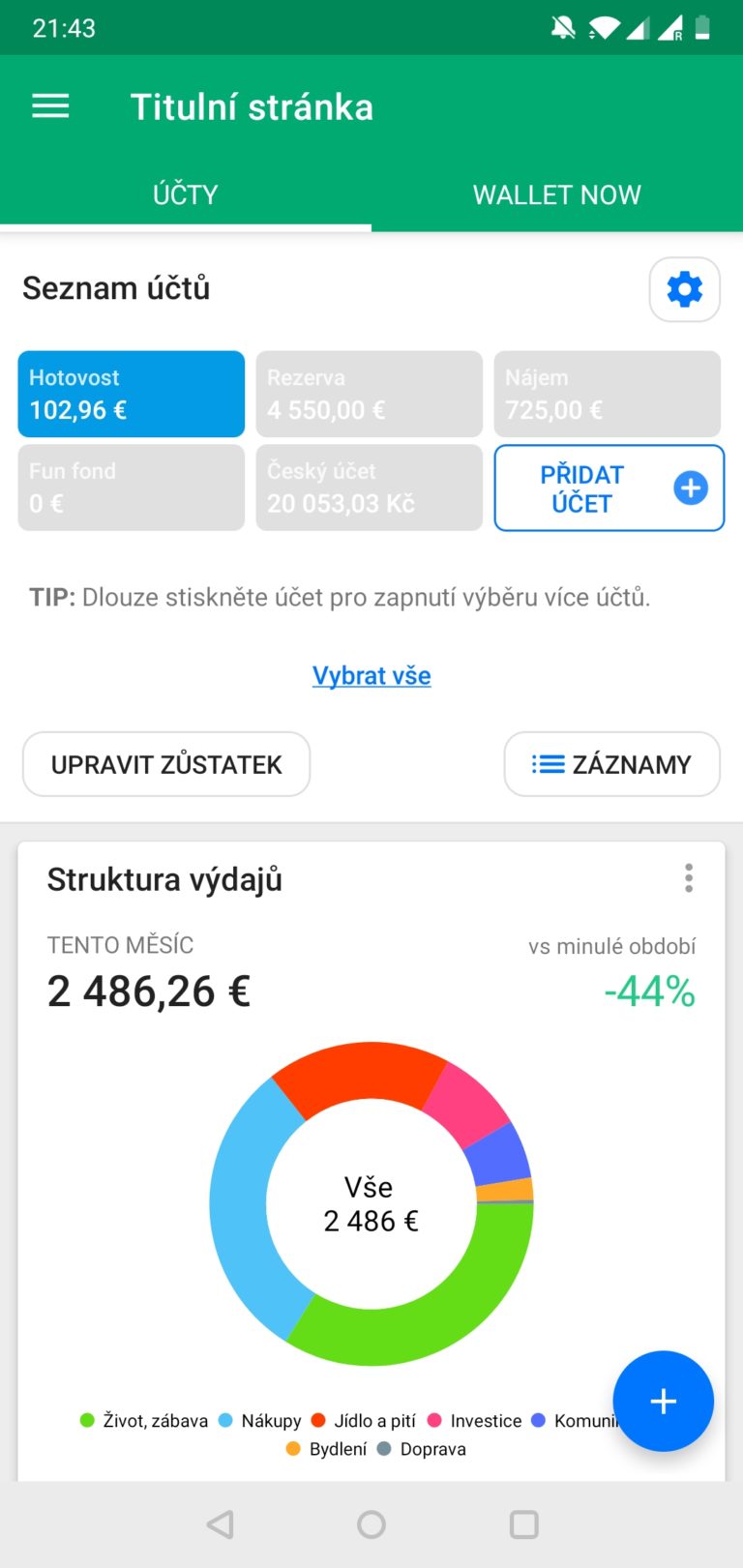 wallet titulní strana