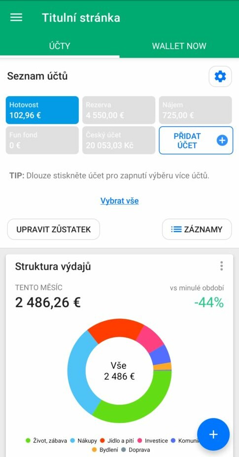 wallet titulní strana