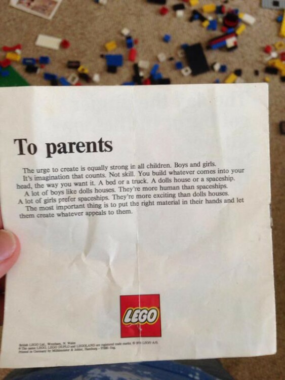 dopis LEGO rodičům