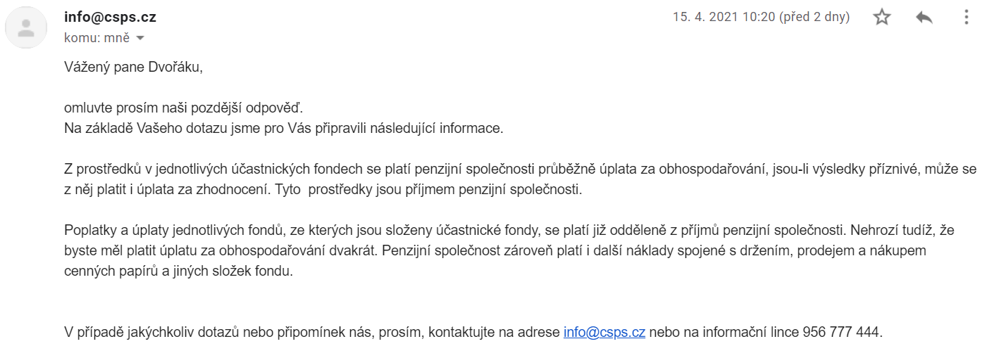mail ČSPS poplatky