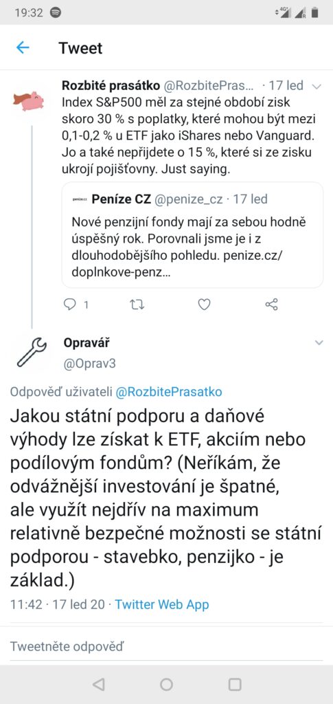 twitter penzijní spoření Rozbité prasátko