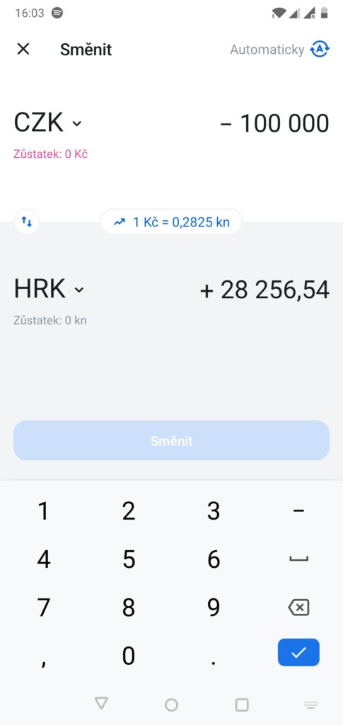 revolut czk to hrk