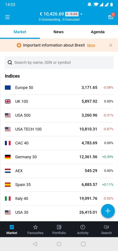 degiro mobilní aplikace