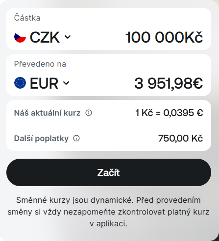 postup revolut kurz CZK EUR2