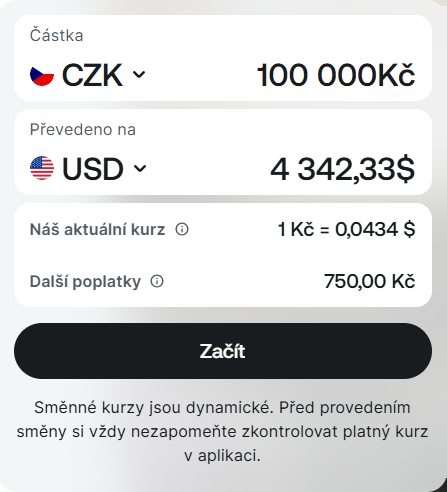 postup revolut kurz CZK DOLAR2