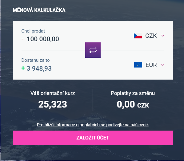 RoklenFX EUR CZK směna