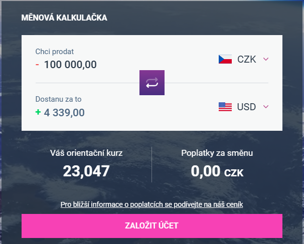 RoklenFX DOLAR CZK směna